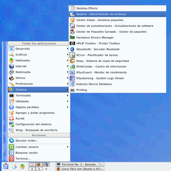  Lanzando Dolphin en KDE 3 