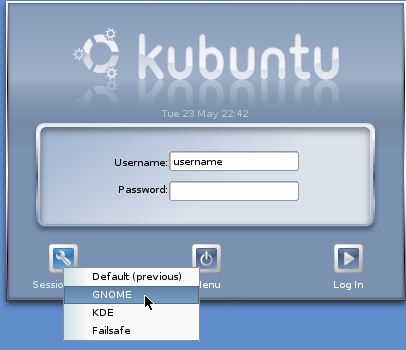  Cambiando de sesión en KDE 
