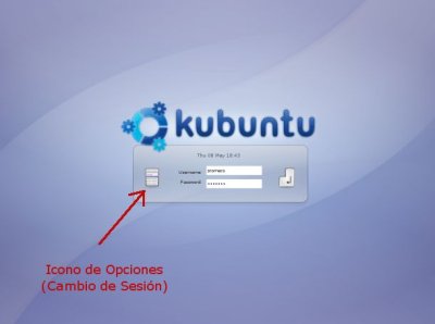  Icono de Cambio de tipo de sesión en KUbuntu 