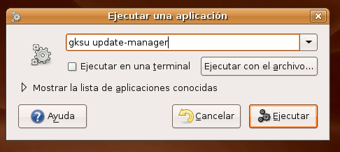  Ejecutando update-manager manualmente 