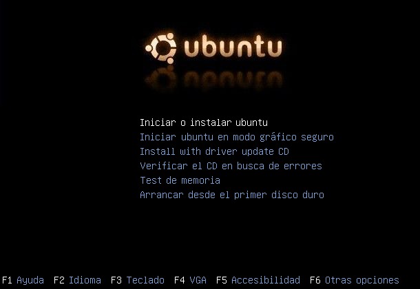  La misma pantalla, pero de Ubuntu 